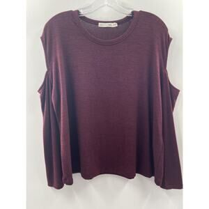 Rag & Bone Women’s Cold Shoulder Long Sleeve Burgundy Knit Top Tee Size Small
